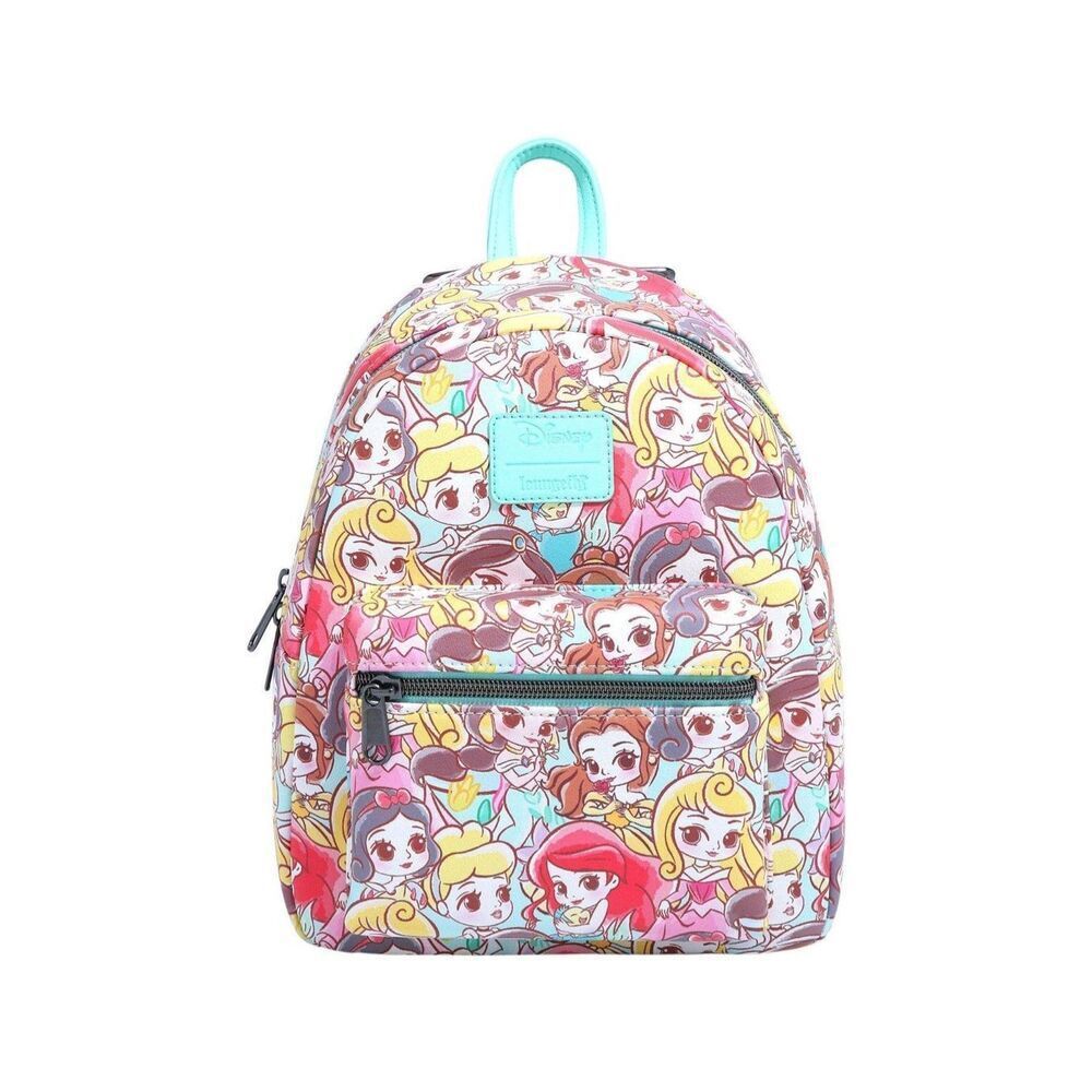 NWT Loungefly Womens Multicolor Disney Chibi Princess Mini Backpack Bag
